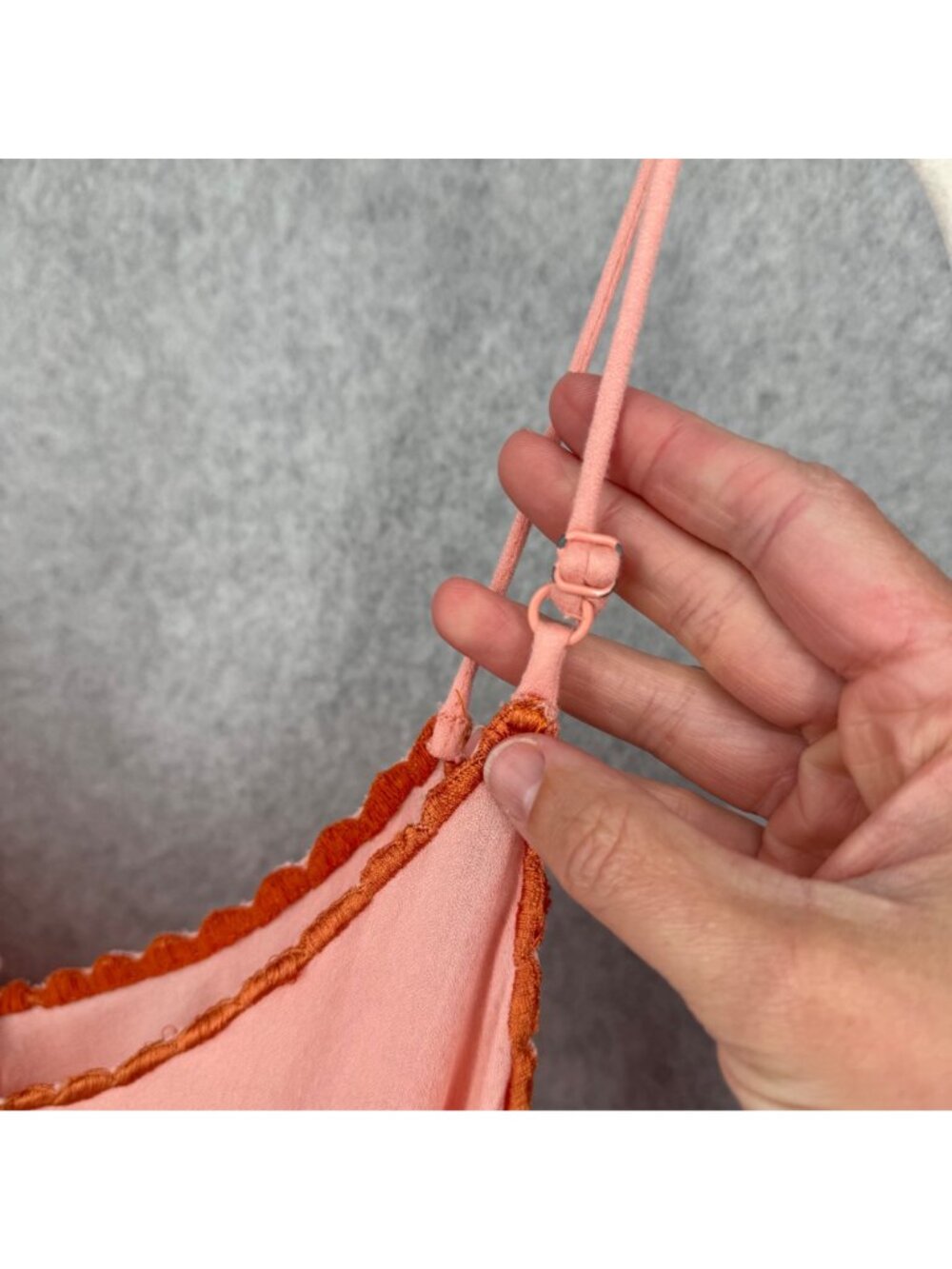 Free People Womens Love Me Two Times Tie Front Top Size M Pink Embroidered Boho - Picture 6 of 13